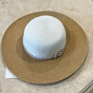 Women's Wide Brim Woven Floppy Sun Hat One Size Natural Paper